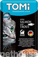 TOMi Superpremium Salmon Trout лосось форель вологий корм для котів, консерви 100 г