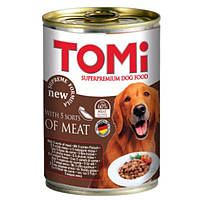 TOMi 5 Kinds of Meat 5 видов мяса Влажный корм для собак, консервы 400г