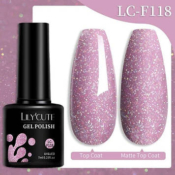 Термо гель-лак світловідбивний Auroras LILYCUTE Soak-Off UV/LED 7 мл LC-F118