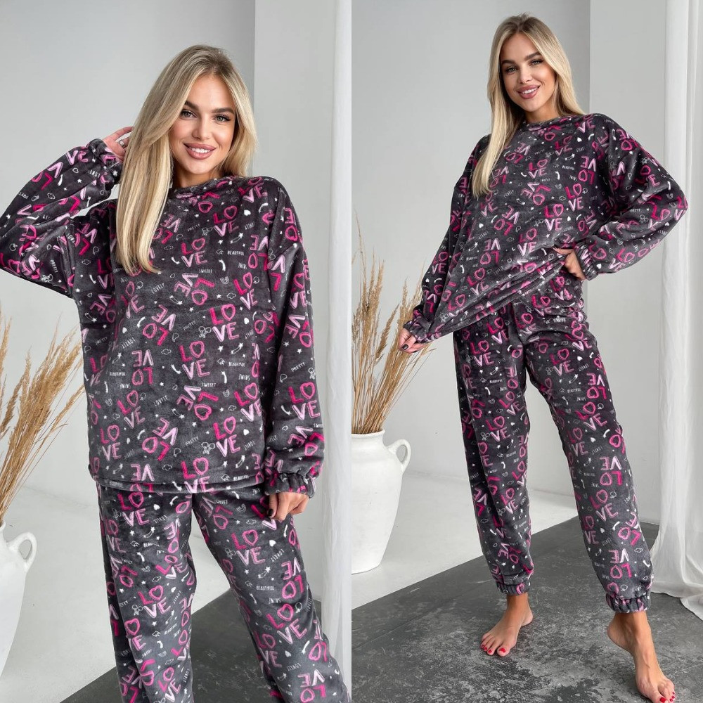 Жіноча тепла піжама Розміри: 42-44, 46-48, 50-52, 54-56, фото 1