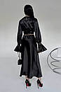 Атласний чорний вечірній костюм зі спідницею Ліліан 42 44 46 48 розміри, фото 2