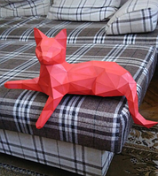 PaperKhan Конструктор из картона кошка кот котенок оригами papercraft 3D фигура развивающий набор антистресс