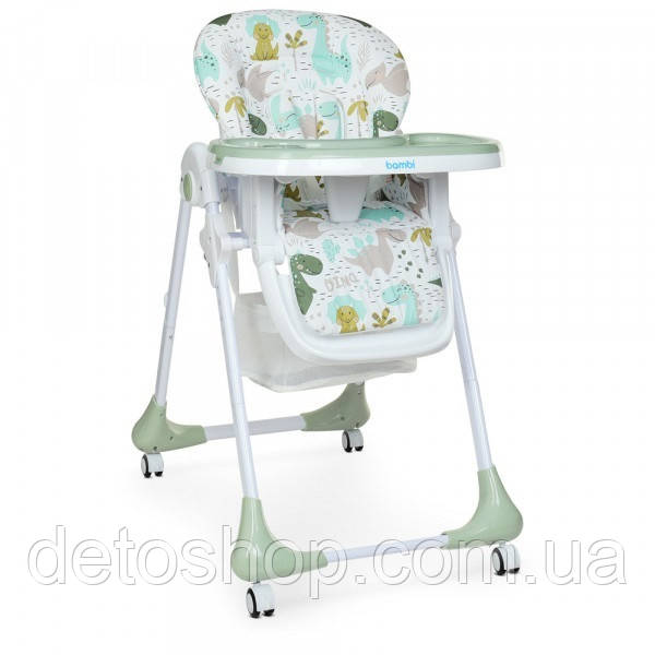 Стільчик для годування Bambi M 3233 dino pine green Зелений