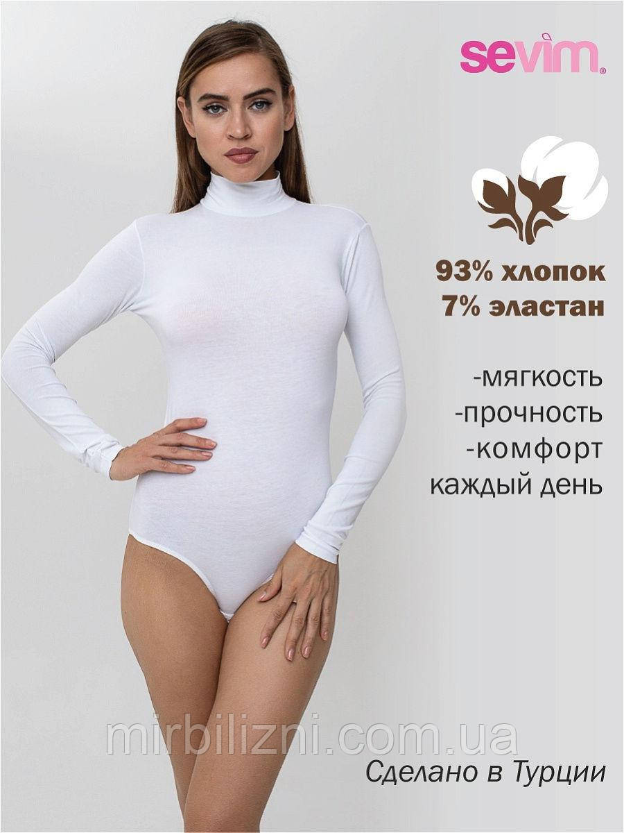 Боді Sevim біле, арт.2738 (коттон, без візерунків та принтів)
