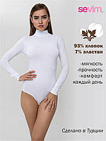Боді Sevim біле, арт.2738 (коттон, без візерунків та принтів)
