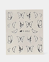 Водний Наклейки слайди для манікюру та дизайну нігтів Срібло