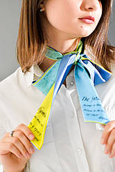 Авторський стильний твіллі в українських патріотичних кольорах "Укоаїнні квіти" від My Scarf