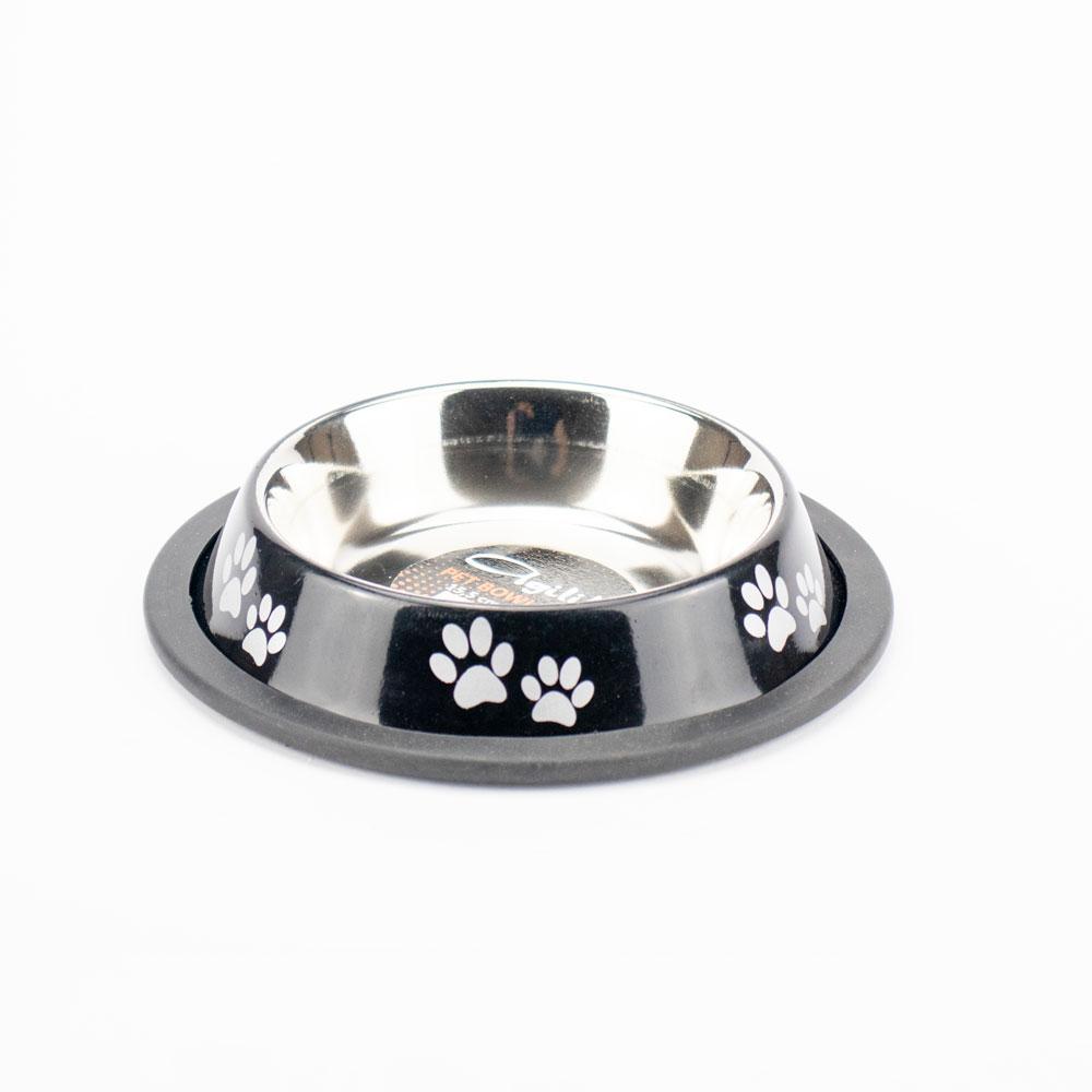 Миска Agility метал, чорна з лапками, 200 мл, 15.5 см (60986)
