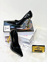 Женские туфли на каблуках Yves Saint Laurent черные глянцевые 40