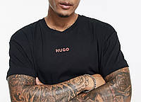 Мужская футболка Hugo Boss чёрная Хуго Босс small logo