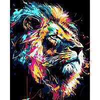 Картина по номерам на черном фоне "Могучий лев" 40х50 [tsi232239-TCI]