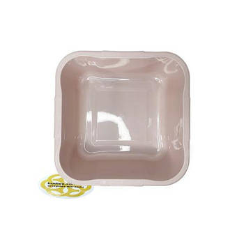 Квадратний пластиковий контейнер 10Л без кришки, блідо-рожевий SNMZ