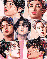 Картина за номерами 40×50 см Kontur. K-Pop БТС BTS Bangtan Boys DS0580