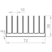 Алюминиевый радиаторный профиль 72х38 без покрытия