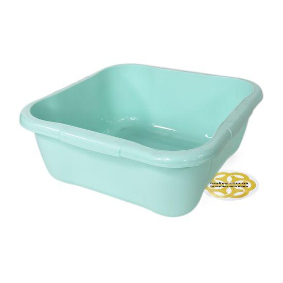 Миска з пластику 15Л без кришки, квадратна, блідо-салатовий SNMZ, фото 1