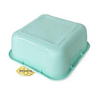 Миска з пластику 15Л без кришки, квадратна, блідо-салатовий SNMZ, фото 2