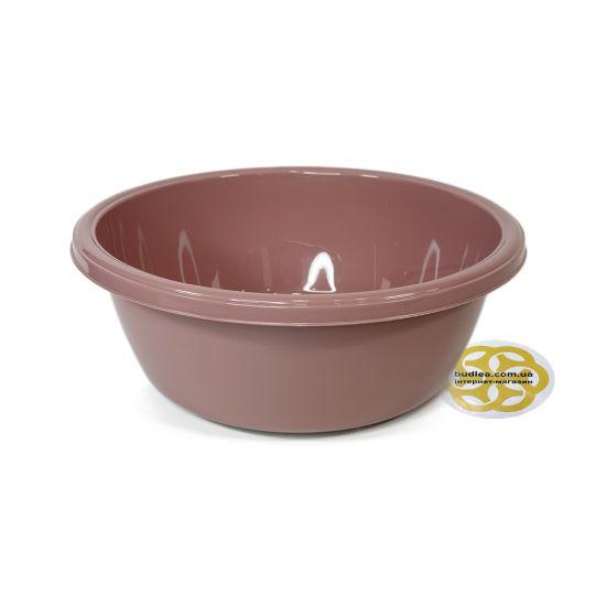 Миска з харчового пластику 7,5Л, кругла, запорошена троянда SNMZ, фото 1