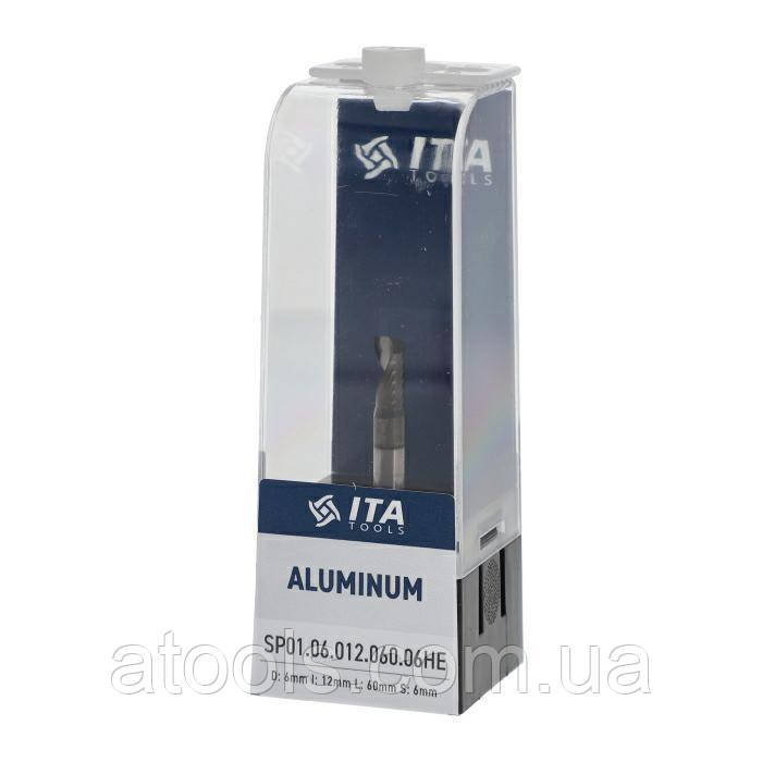 Фреза спіральна однозуба Ita Tools D6 d6 L60 h12 по алюмінію (SP01.06.012.060.06HE)