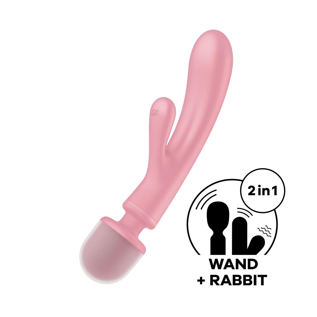 Вібратор-кролик з вібромасажером Satisfyer Triple Lover Pink, 3 мотори 18+