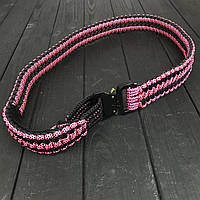 Ремень из паракорда double cobra (black/pink diamond)