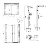 Готове рішення Qtap 13: Стіна Walk-In GLIDE, 120x190 + Душ. система, фото 2