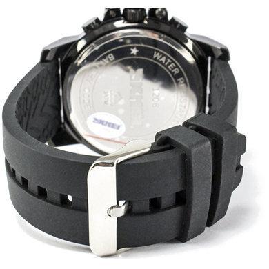 Классические мужские часы Skmei 1208 черный с белым циферблатом, стильные статусные мужские наручные часы - фото 4 - id-p2073372101
