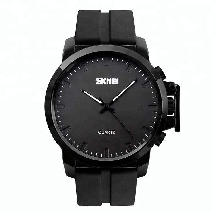 Классические мужские часы Skmei 1208 черный с белым циферблатом, стильные статусные мужские наручные часы - фото 7 - id-p2073372101