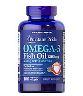 Puritans Pride, Рыбий жир Omega-3 Fish Oil 1200 mg (360 mg Active Omega-3), 100 капсул