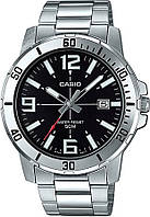 Часы Casio MTP-VD01D-1B наручные мужские на стальном браслете, серебристые | часы Casio оригинал с гарантией