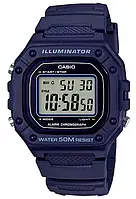 Наручные часы Casio W-218H-2A Illuminator мужские темно-сииние спортивные | оригинал, гарантия