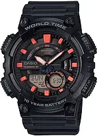 Мужские наручные часы Casio AEQ-110W-1A2 спортивные, черные | оригинал, гарантия