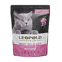 Вологий корм Леопольд Premium для котів М'ясні делікатеси з індичкою Вологий корм Леопольд Premium для котів