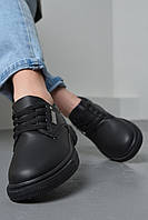 Туфли женские черного цвета на шнуровке 170696L