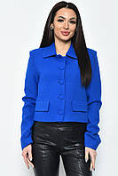 Пиджак женский укороченный синего цвета 171203L