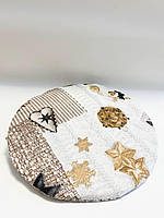 Декоративная подушка сидушка круглая на стул новогодняя котоновая (хлопковая) "Ts"