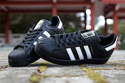 Кросівки чоловічі суперстар чорні з білим Харків