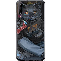 Чехол 2d пластиковый на телефон Huawei P40 Lite E gamer cat "4140t-1875-58250"