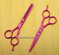 Парикмахерские ножницы Kasho 5.5 для стрижки розовые Barbie эргономичные профессиональные 2 шт