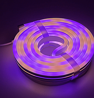 Гнучкий адресний неон RGB 12В 10W/m 6*16мм з адаптером для розетки комплект 5м (ціна 5м)