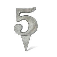 Шоколадний декор "Цифра срібна 5"