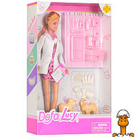 Кукла типа барби ветеринар, с собачками в комплекте, детская игрушка, от 4 лет, Defa 8346A