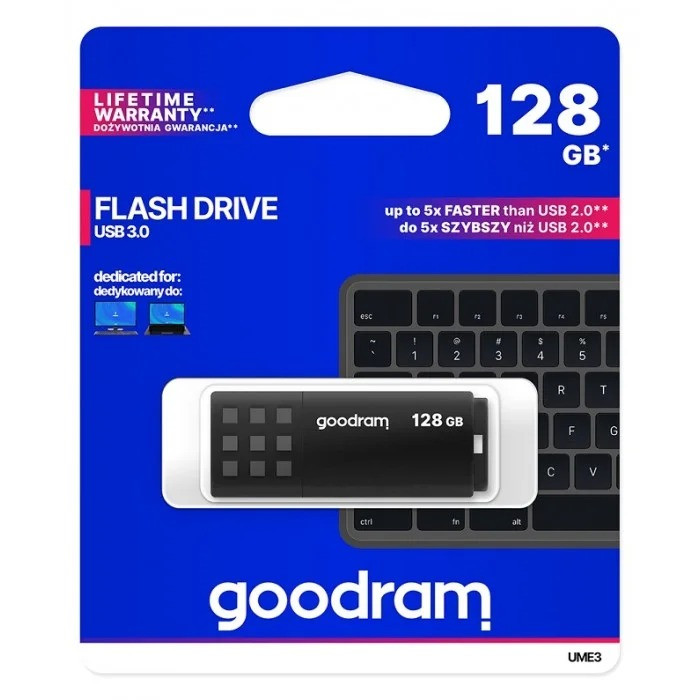 Флешка USB GOODRAM UME3 128GB Black (UME3-1280K0R11)