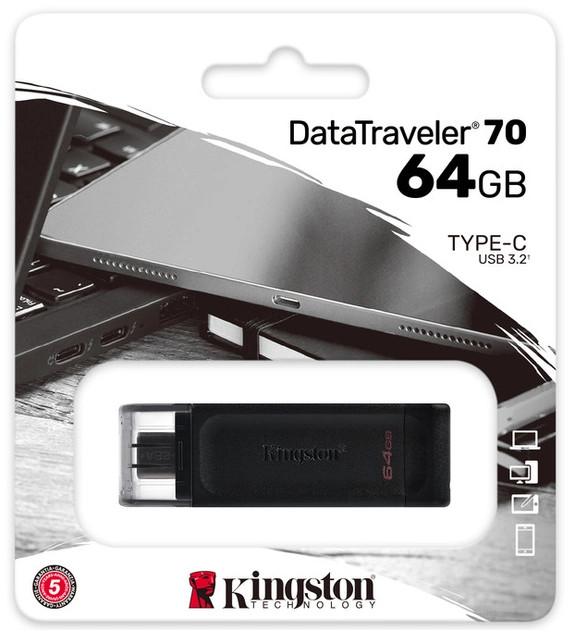 Накопичувач Kingston DataTraveler 70 64GB USB Type-C