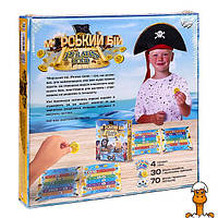 Настільна гра "морський бій. pirates gold", укр, дитяча іграшка, віком від 3 років, Danko Toys G-MB-03U