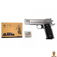 Игрушечный пистолет на пульках "browning hp", металл стальной, детская, от 10 лет, Galaxy G20S