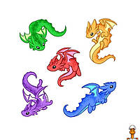 Временная татуировка драконы, 7 картинок, детская игрушка, от 3 лет, Ink-Ok 3222959