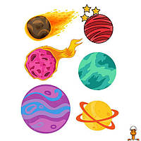 Временная татуировка планеты, 6 картинок, детская игрушка, от 3 лет, Ink-Ok 74569391