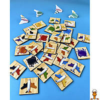 Деревянный пазл-сортер "самолеты", изучение цветов, детская игрушка, от 2 лет, Ubumblebees PSF105