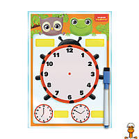 Доска-тренажер "часы и распорядок дня", укр, детская игрушка, от 2 лет, Vladi Toys VT5010-29