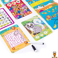 Настольная игра пиши и вытирай "зоопарк", укр, детская, от 3 лет, Vladi Toys VT5010-20